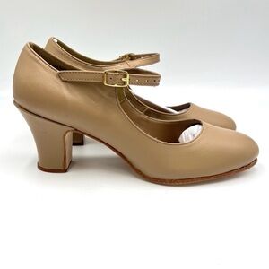 Capezio 653 Womens Size 7.5 Manhattan Character Dance Shoes‎ Heels Caramel Tan